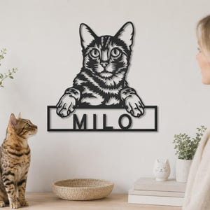 Custom Bengal Cat Metal Wall Art With LED Lights, Personalized Bengal Cat Metal Sign, Bengal Cat Wall Hanging For Decoration,Cat Metal Decor image 8