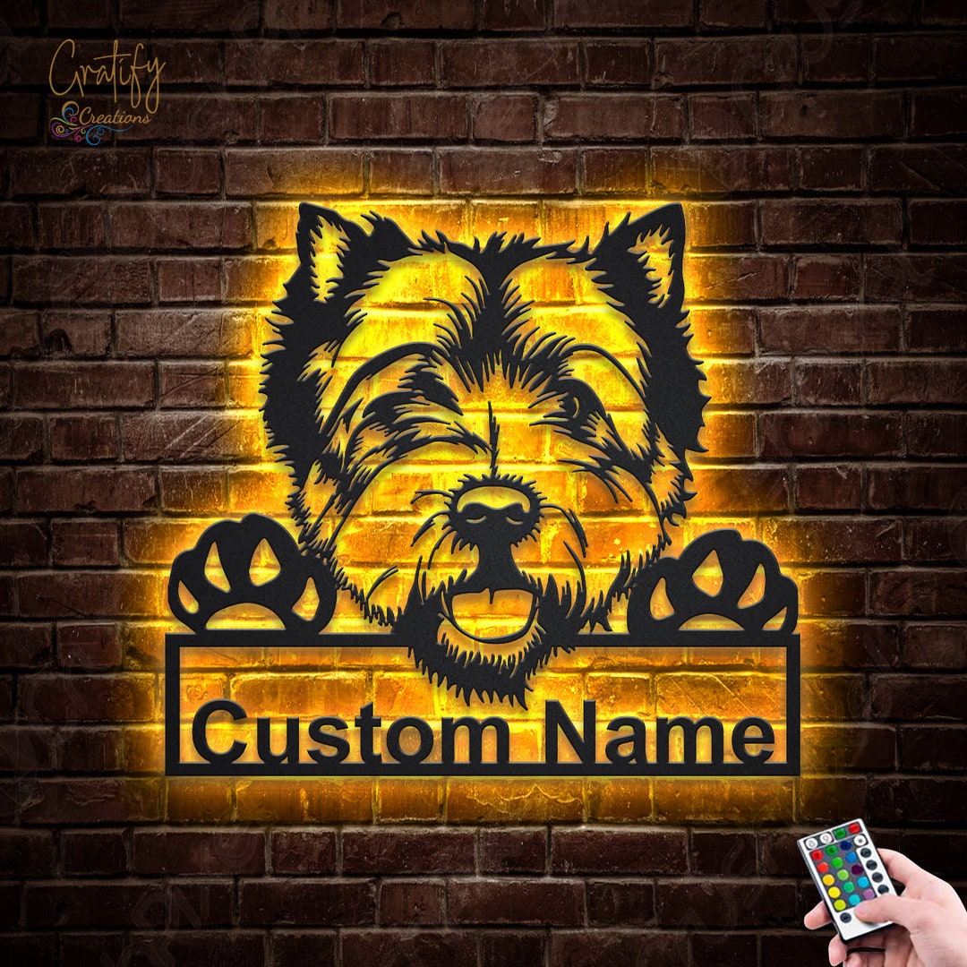 West Highland White Terrier Dog Metal Wall Art LED Lights Etsy