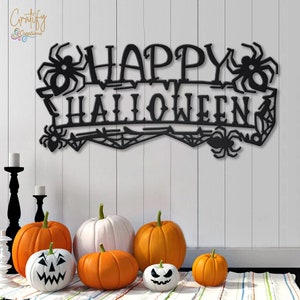 Happy Halloween Metallschild mit LED-Leuchten | Benutzerdefinierte Halloween Metallschild | Halloween Dekoration