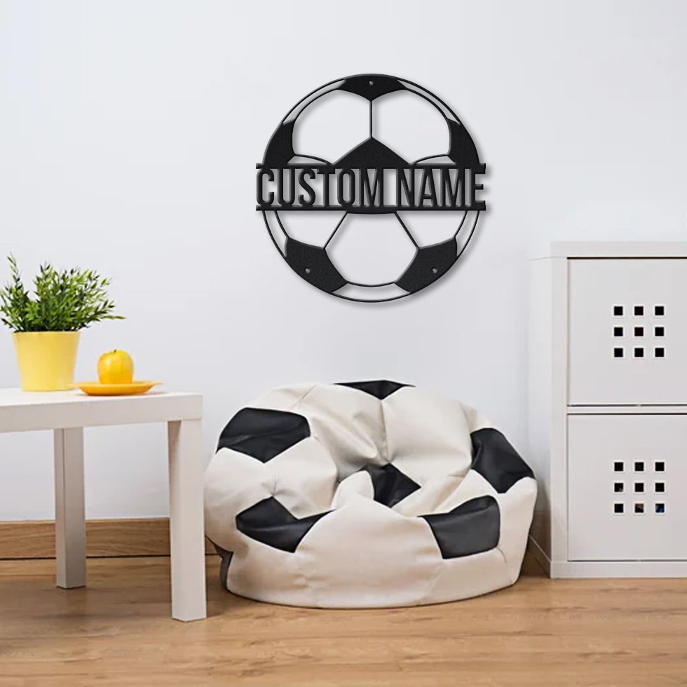 Custom Soccer Football Metal Sign With LED Lights Etsy