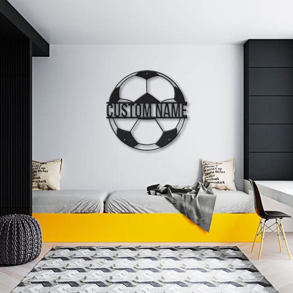 Custom Soccer Football Metal Sign With LED Lights Etsy
