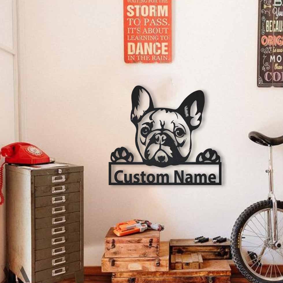 Custom French Bulldog Metal Wall Art LED Light Personalized Etsy
