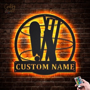 Cricket Stump Sport Metal Wall Art LED Lights v3, Custom Cricket Sport Metal Signs, Cricket Neon Metal Decor, Cricket Wall Hanging