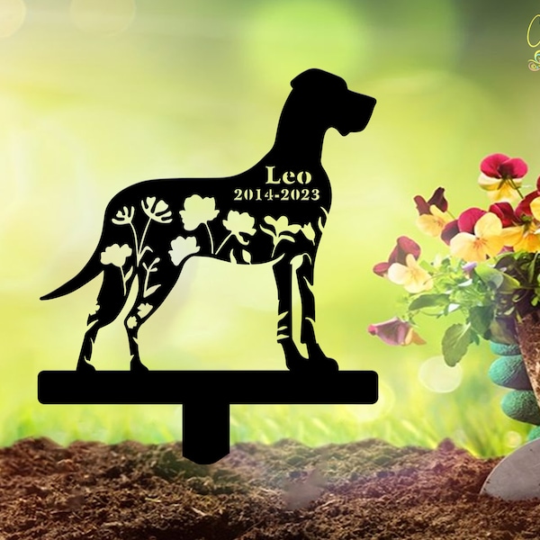 Great Danes  Dog Sign Dog Memorial Stake, Metal Stake, Sympathy Sign, Pet Grave Marker, Remembrance Stake,  Pet Memorial Gift