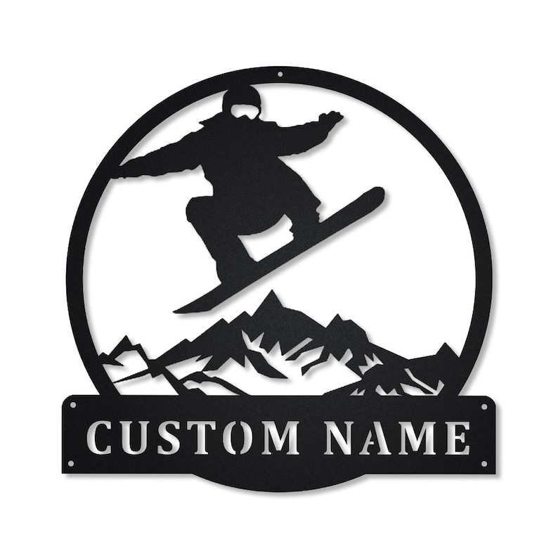 Custom Snowboarding Metal Sign With LED Lights, Personalized Snowboarding Sign, Snowboard Name Sign, Winter Sport Lover Wall Hanging image 5