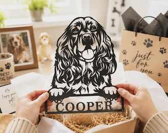 Cocker Spaniel Dog Metal Sign Art, Custom Cocker Spaniel Dog Metal Sign, Cocker Spaniel Dog Wall Hanging For Decoration