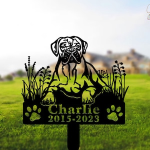 Boxers Dog Sign , Custom Dog Memorial Stake, Metal Stake, Sympathy Sign, Pet Grave Marker, Remembrance Stake,  Pet Memorial Gifts