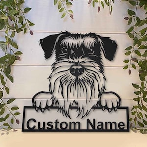 Standard Schnauzer Dog Metal Sign Art, Custom Standard Schnauzer Dog Metal Sign, Standard Schnauzer Dog Wall Hanging For Decoration