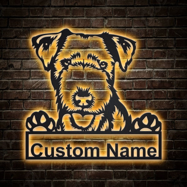 Personalized Lakeland Terrier Dog Metal Sign With LED Lights | Custom Lakeland Terrier Sign | Birthday Gift | Lakeland Terrier Dog Sign