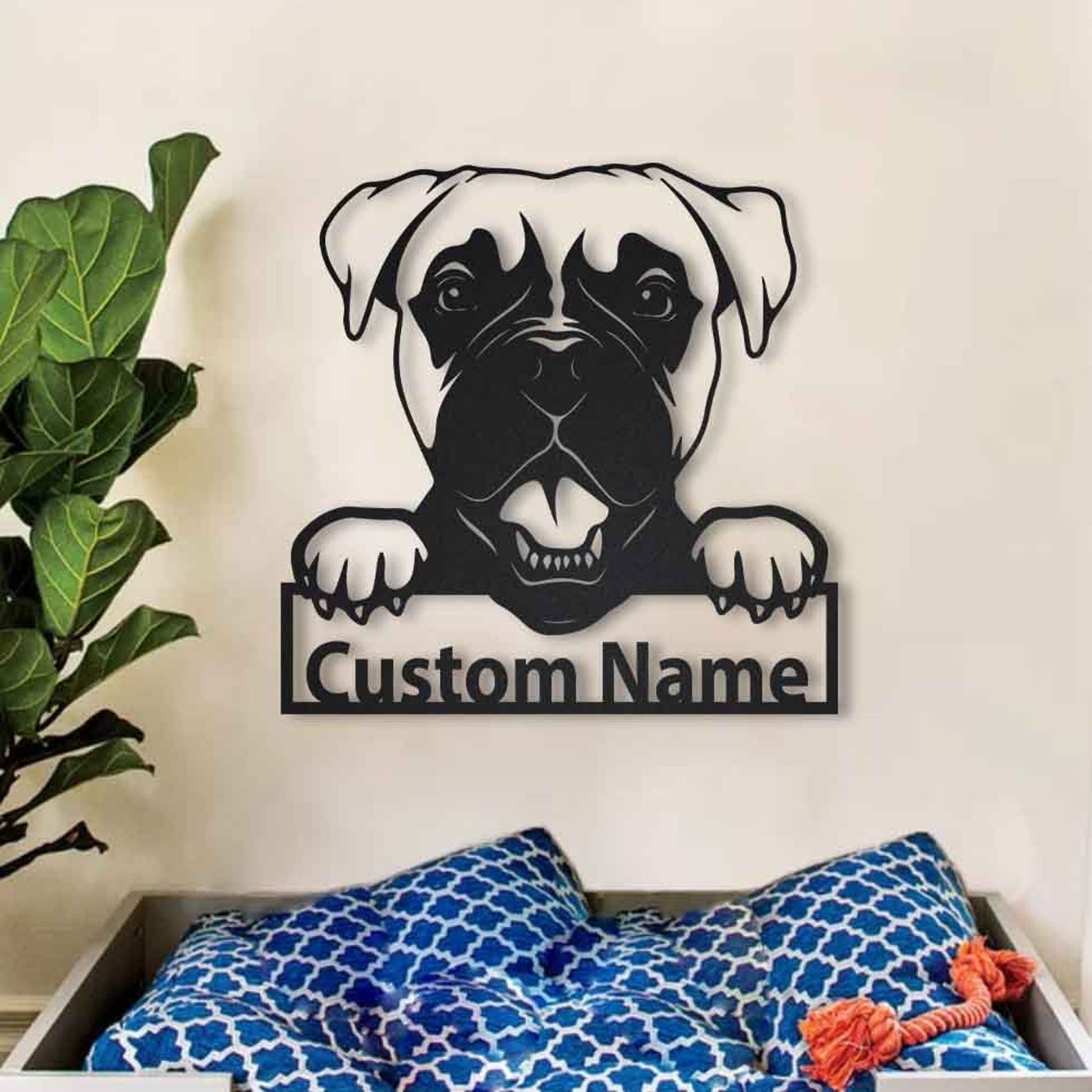 Personalized Boxer Dog Metal Sign Art Custom Boxer Dog Metal Etsy