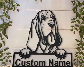 Bloodhound Dog Metal Sign Art, Custom Bloodhound Dog Metal Sign, Bloodhound Dog Metal Wall Decor, Bloodhound Dog Wall Hanging
