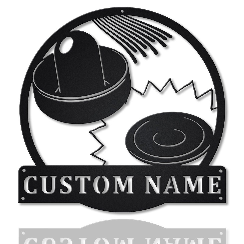 Custom Air Hockey Monogram Metal Sign Art, Personalized Air Hockey Metal Wall Art, Air Hockey Player Gift, Air Hockey Champ Sign