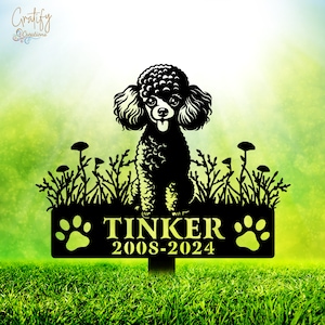 Toy Poodle Dog Sign Custom Poodles  Dog Memorial Stake, Metal Stake, Sympathy Sign, Pet Grave Marker, Remembrance Stake,  Pet Memorial Gifts