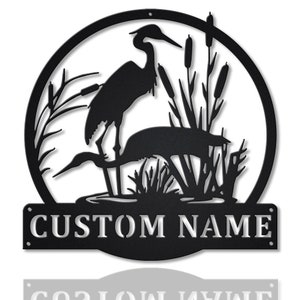 Custom Herons Bird Metal Sign Art, Custom Herons Bird Metal Sign, Personalized Bird Lover Sign Home Decoration, Bird Wall Decor