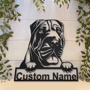 Custom Shar Pei Dog Metal Sign Art, Personalized Shar Pei Dog Metal Sign, Dog Name Sign, Dog Wall Hanging For Decoration