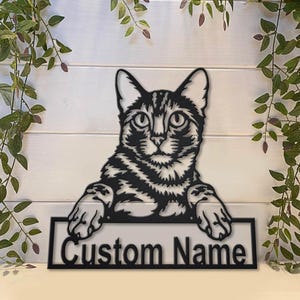 Custom Bengal Cat Metal Wall Art With LED Lights, Personalized Bengal Cat Metal Sign, Bengal Cat Wall Hanging For Decoration,Cat Metal Decor image 10