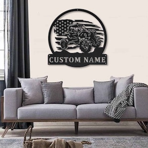US ATV Monogramm Metallschild Kunst, Benutzerdefiniertes Geländewagen-Metallschild, Quad Dirt Bike Home Decor