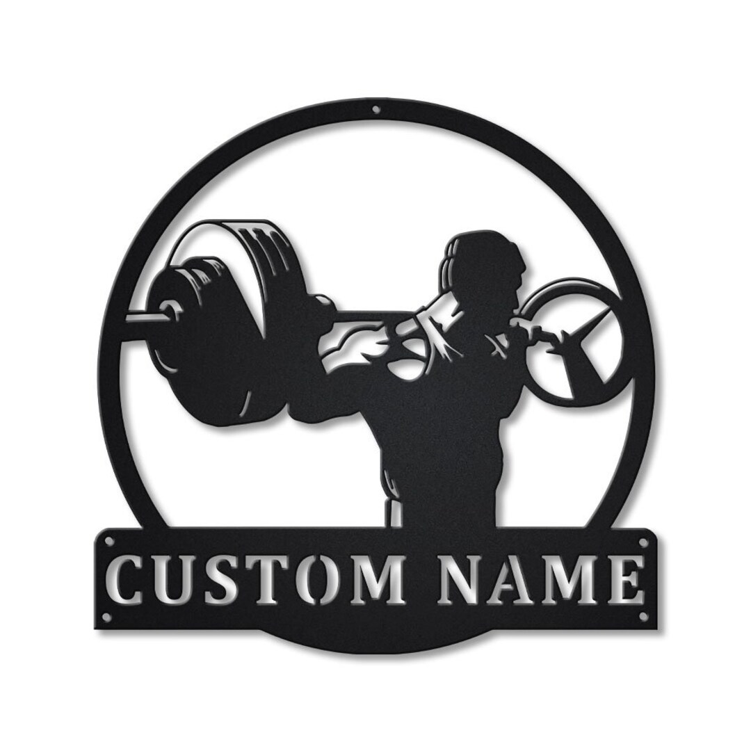 Powerlifting Sport Metal Sign Art, Custom Powerlifting Sport Metal Sign