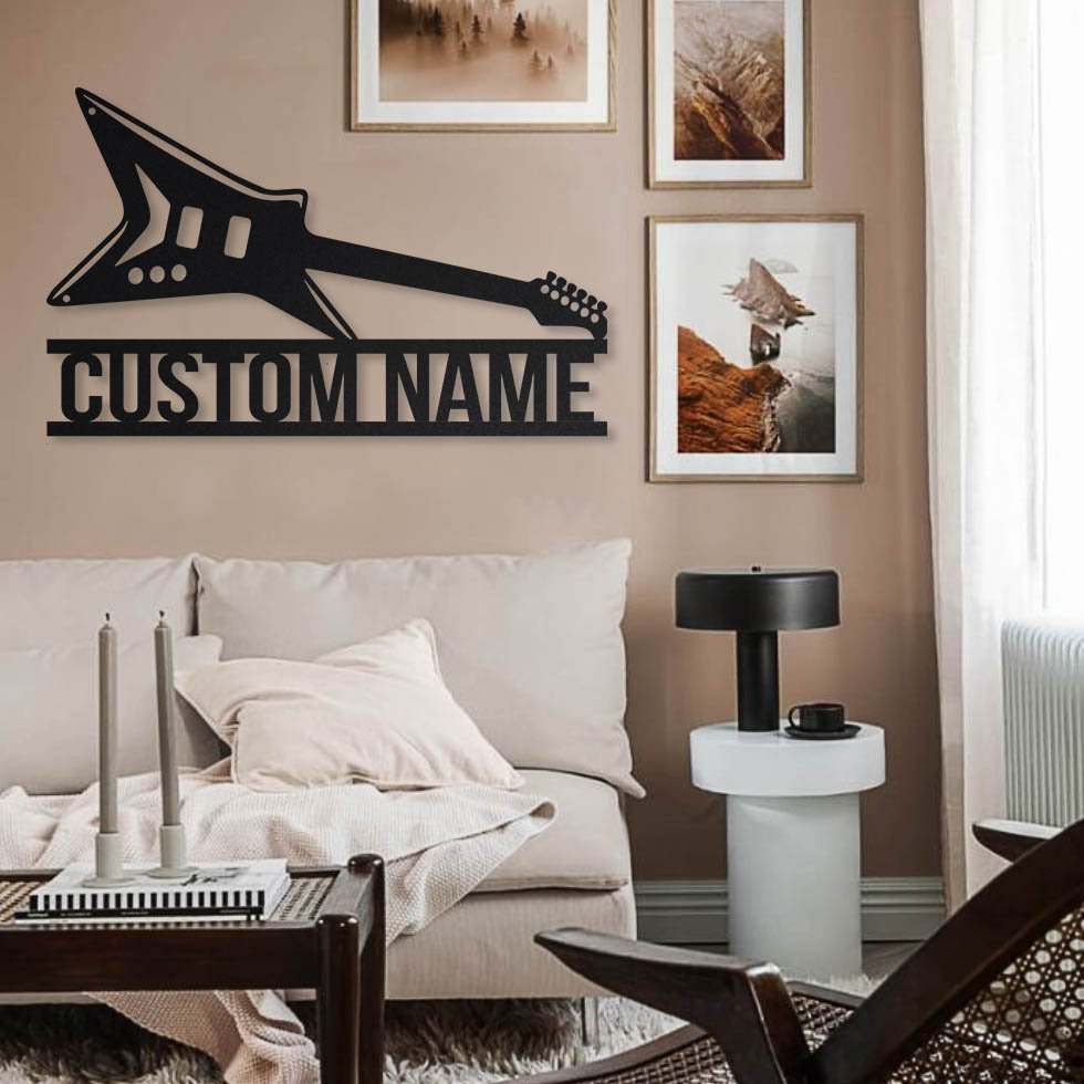 Heavy Metal Guitar Metal Sign Art Heavy Metal Guitar Metal Etsy UK