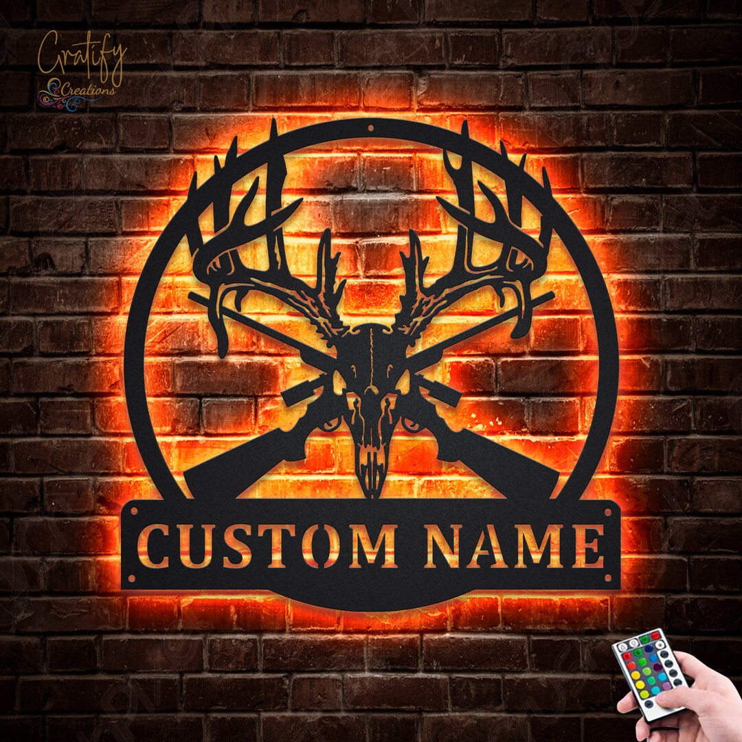 Deer Skull Hunting Metal Sign LED Lights,deer Skull Hunting Neon Signs