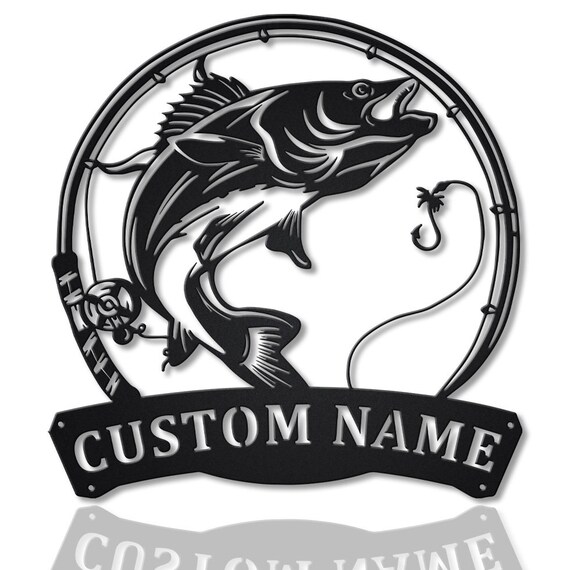 Custom Walleye Fishing Fish Pole Monogram Metal Sign Art,personalized Walleye  Fishing Fish Metal Sign, Fisher Lover Sign Wall Hanging -  Canada