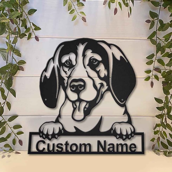 Treeing Walker Coonhound Dog Metal Sign Art, Custom Treeing Walker