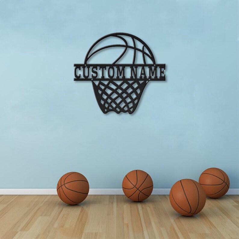 Custom Basketball Metal Wall Art With LED Lights Personalized Etsy
