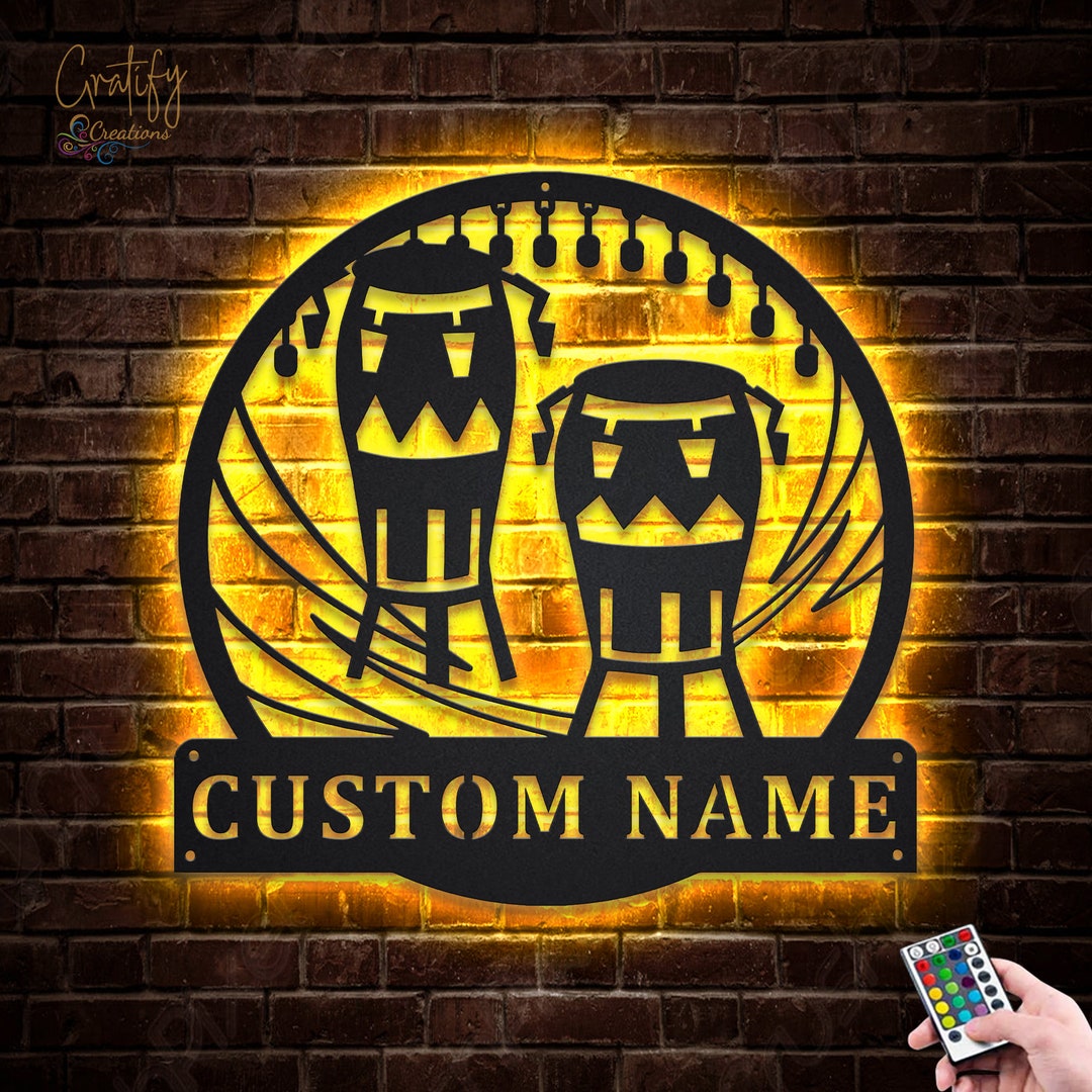 Conga Sign Conga Music Metal Sign LED Lights, Custom Conga Music Metal Sign, Conga ...
