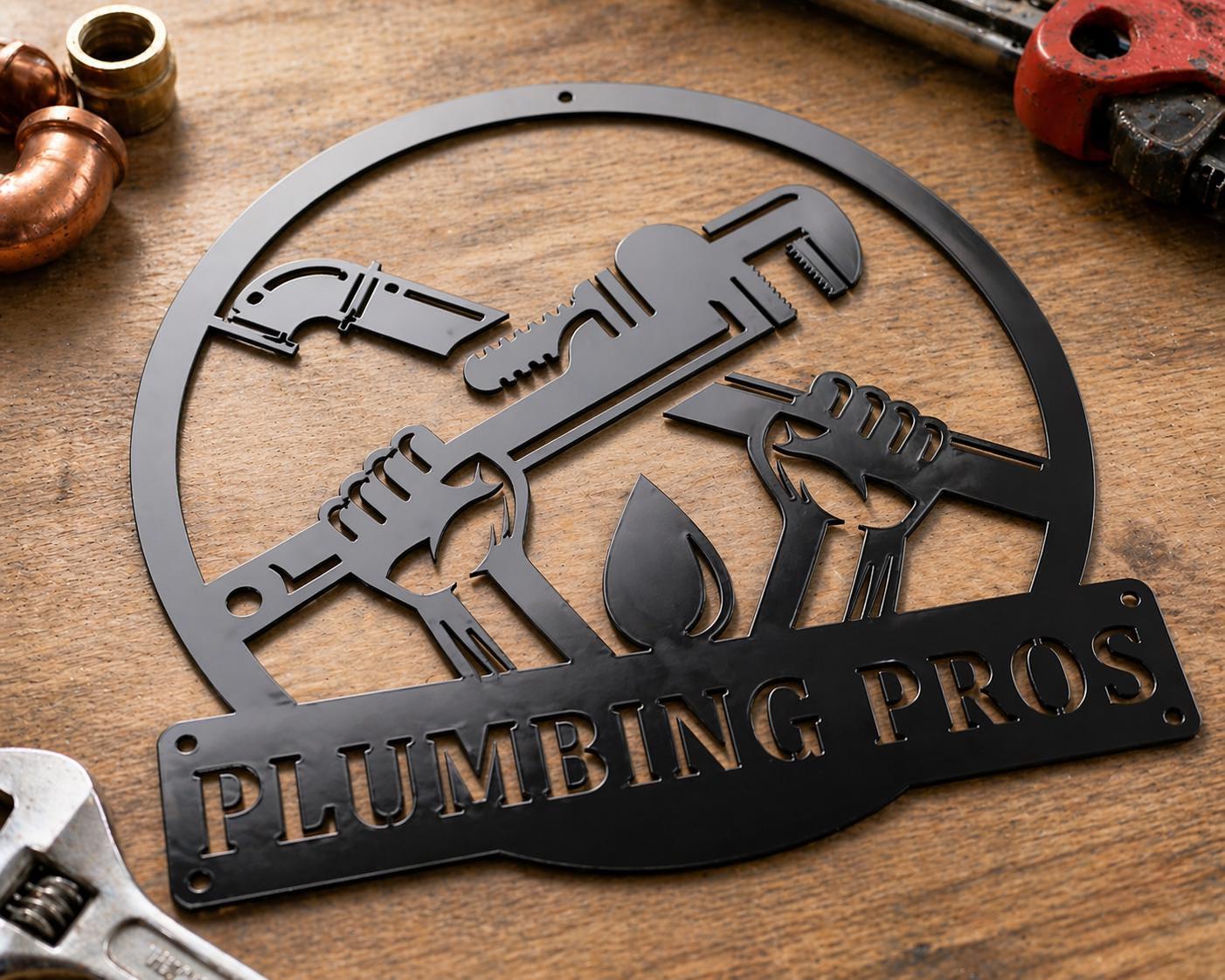 Personalized Plumber Metal Sign | Custom Plumbing Wall Art Name Sign ...