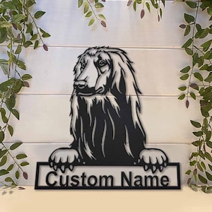 Afghan Hound Dog Metal Sign Art, Custom Afghan Hound Dog Metal Sign, Dogs Name Sign, Afghan Hound Dog Wall Hanging For Decoration