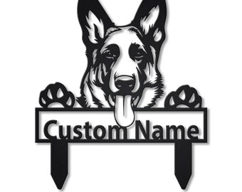 Custom German Shepherd Dog Metal Yard Art, Personalized German Shepherd Dog Metal Sign, German Shepherd Dog Sign, Dog Wall Hanging