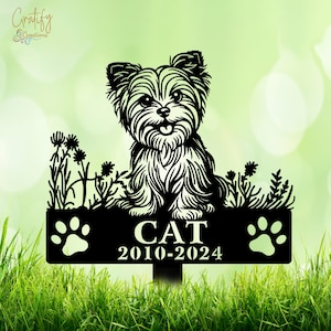 Yorkshire Terrier Dog Sign, Yorkshire Memorial Stake, Metal Stake, Sympathy Sign, Pet Grave Marker, Remembrance Stake, Pet Memorial Gift