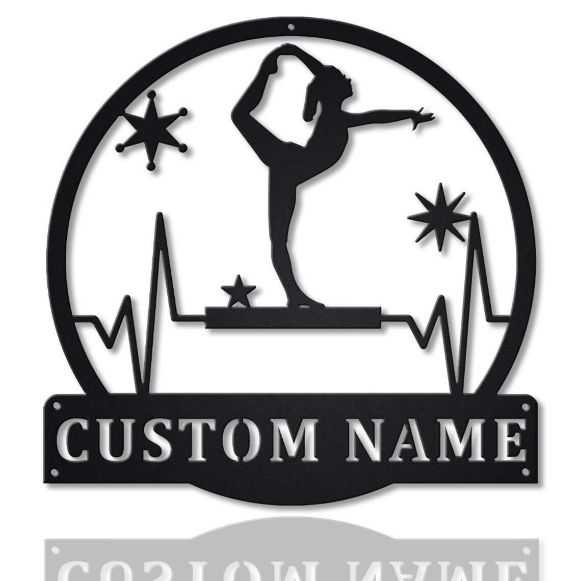 Personalized Balance Beam Monogram Metal Sign Art | Balance Beam Metal ...