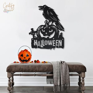 Happy Halloween Metallschild mit LED-Leuchten | Benutzerdefinierte Halloween Metallschild | Halloween Dekoration