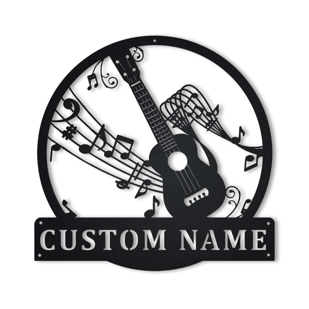 Custom Ukulele Music Monogram Metal Sign Art Personalized Ukulele Music Metal Sign, Ukulele