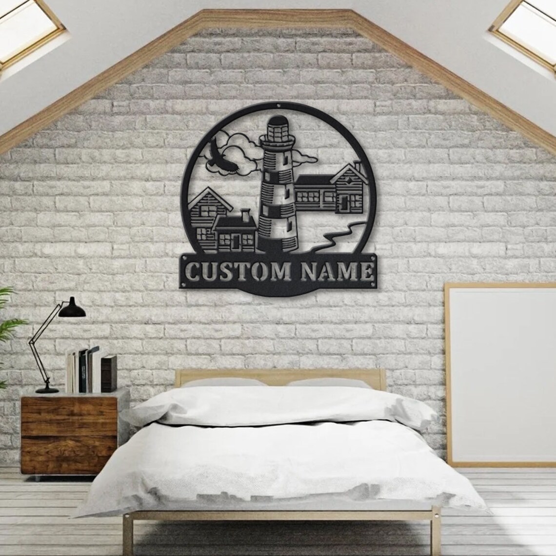 Lighthouse Metal Sign LED Lights V1, Custom Lighthouse Metal Wall Art ...