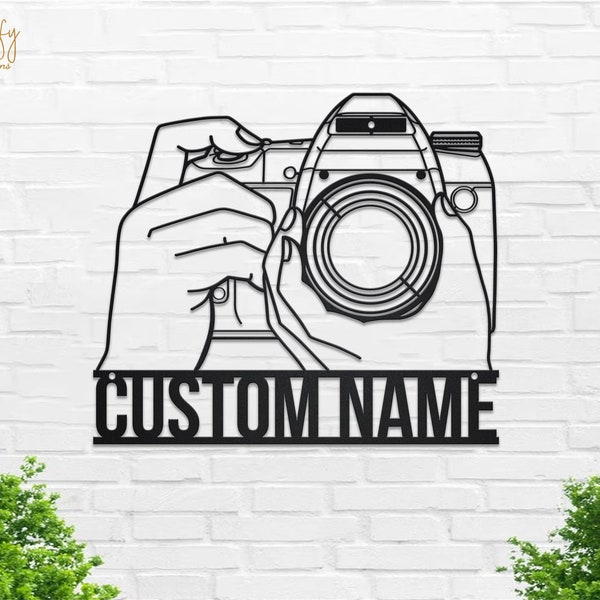 Photography Themed Metal Wall Art - Custom Camera Design - Perfect for Photo Studio or Gift for Photography Enthusiast