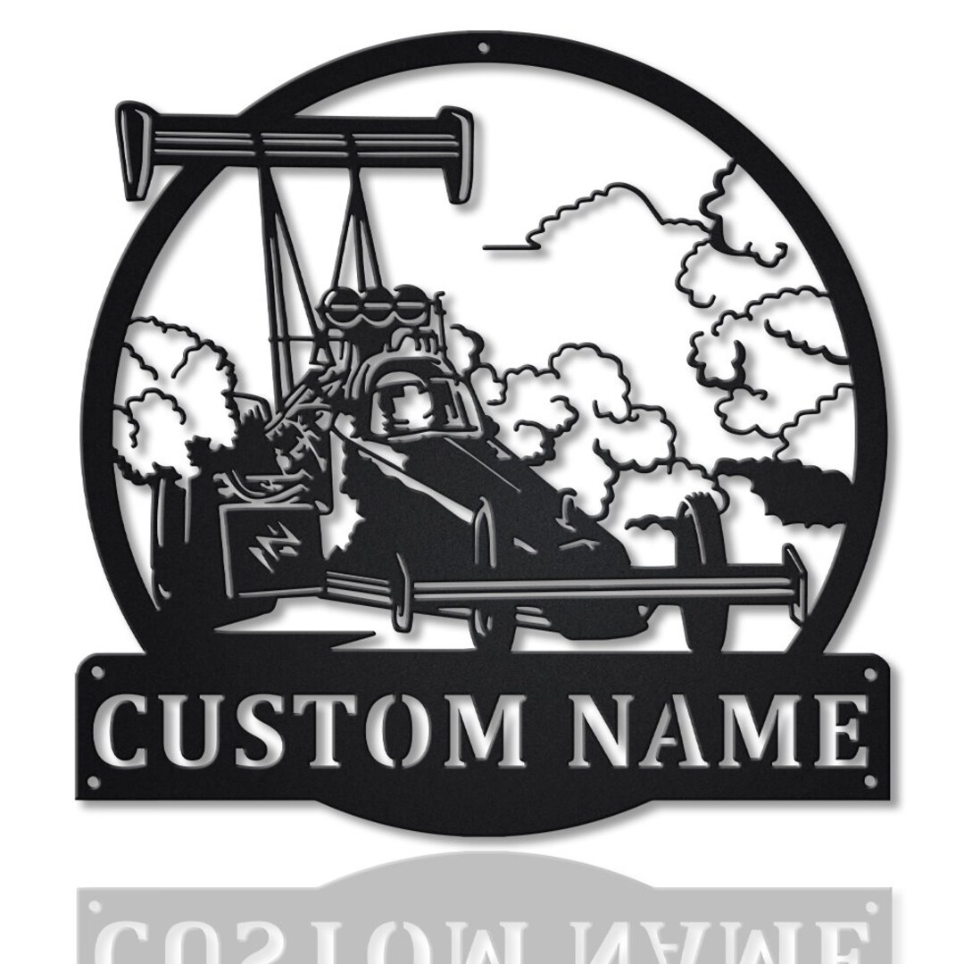 Personalized Top Fuel Dragster Monogram Metal Sign Art | Custom Top ...