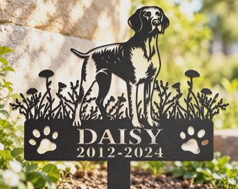 German Shorthaired Pointer Dog Sign Dog Memorial Stake, Metal Stake, Sympathy Sign, Pointer Grave Marker, Remembrance Stake