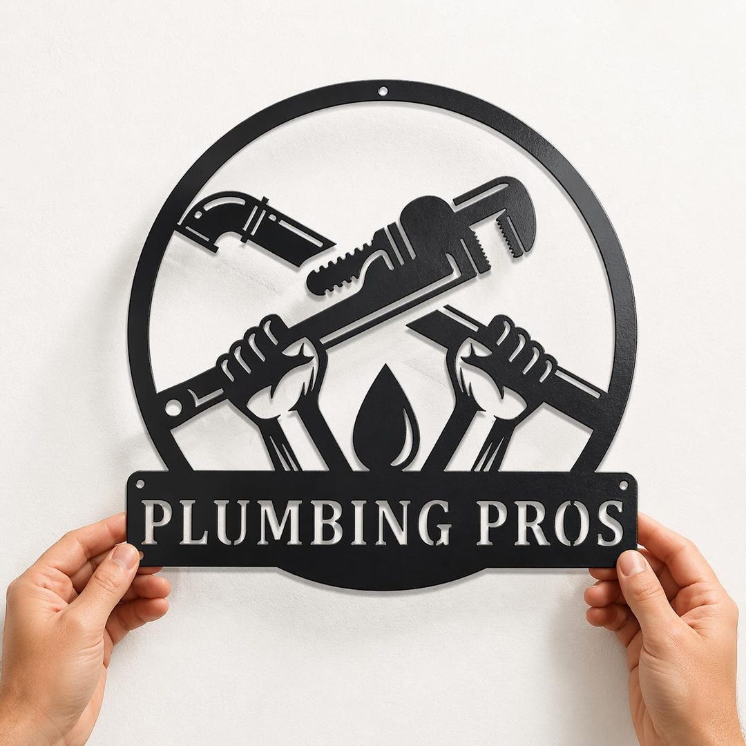 Personalized Plumber Metal Sign | Custom Plumbing Wall Art Name Sign ...