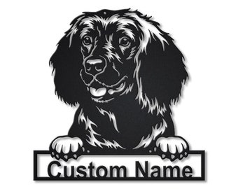 Personalized American Water Spaniel Dog Metal Sign Art, Custom American Water Spaniel Metal Sign, Dog Name Sign