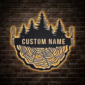Woodworking Lumberjack Metal Sign LED Lights v3, Custom Lumberjack Metal Sign, Lumberjack Neon Metal Decor, Lumberjack Wall Hanging