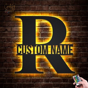Alphabet R Metal Sign LED Lights, Custom Alphabet Metal Sign, Alphabet ...