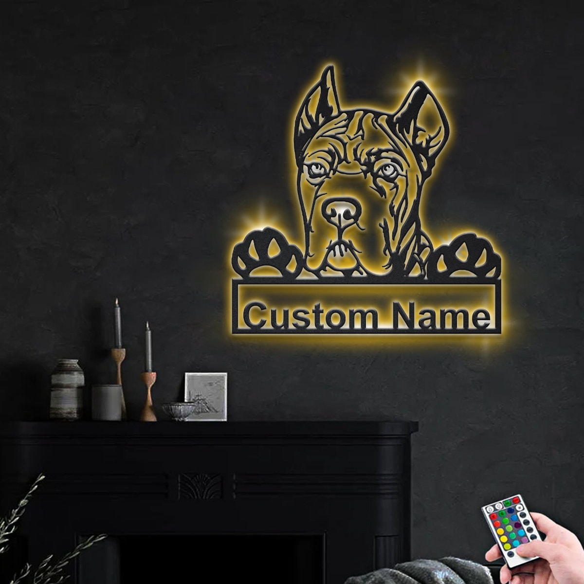 Cane Corso Dog Metal Wall Art LED Lights Custom Cane Corso Etsy