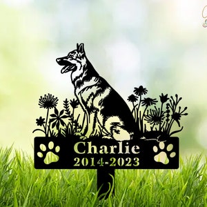 German Shepherd Dog Sign , Custom Dog Memorial Stake, Metal Stake, Sympathy Sign, Pet Grave Marker, Remembrance Stake,  Pet Memorial Gifts