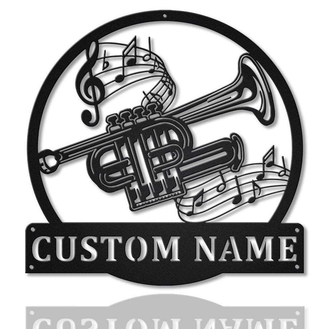 Custom Piccolo Trumpet Metal Sign Art, Personalized Piccolo Trumpet ...