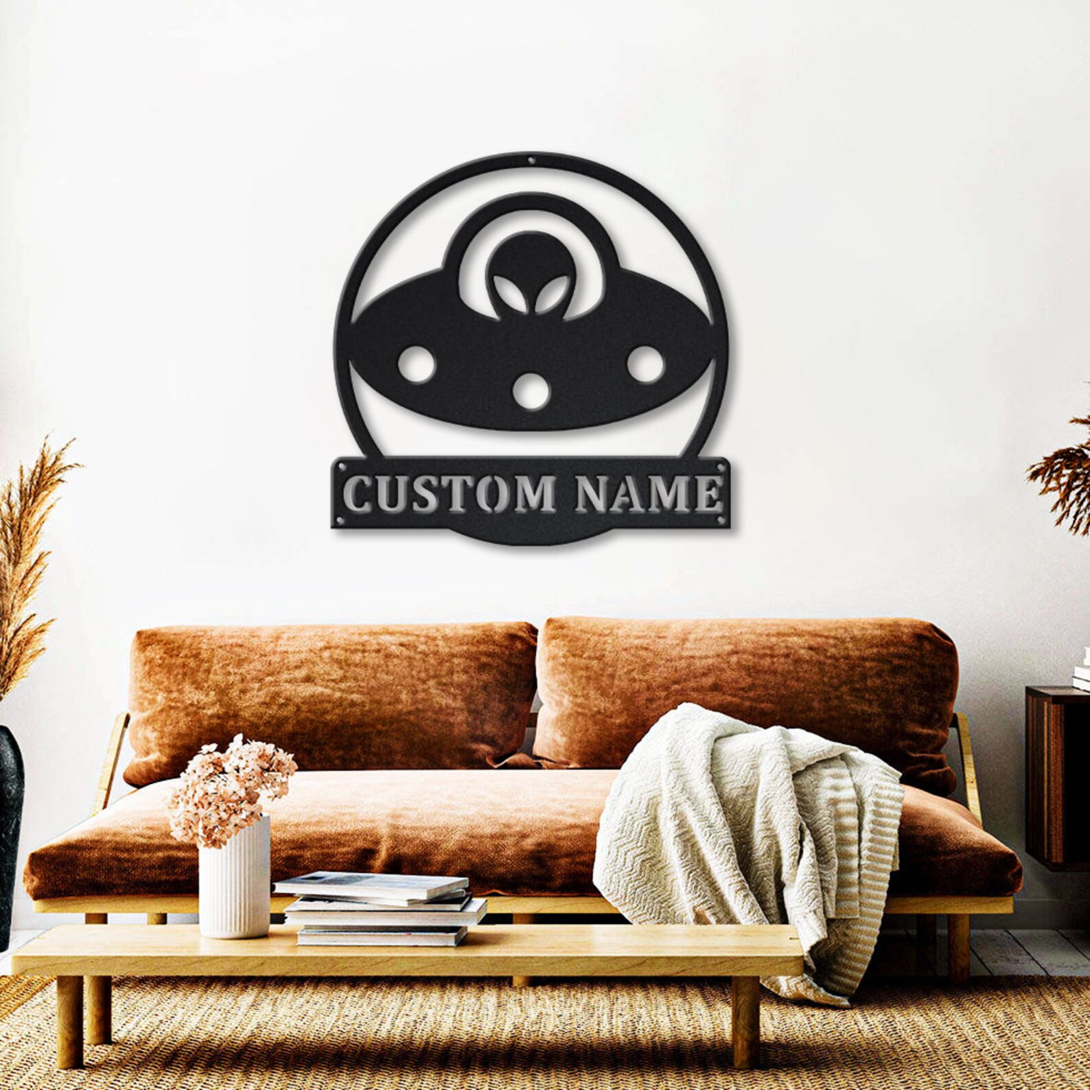 Ufos Alien Metal Wall Art LED Lights V4, Custom UFO Metal Sign ...
