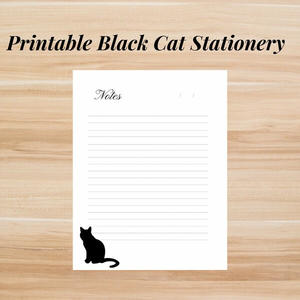 Black Cat Stationary Writing Paper