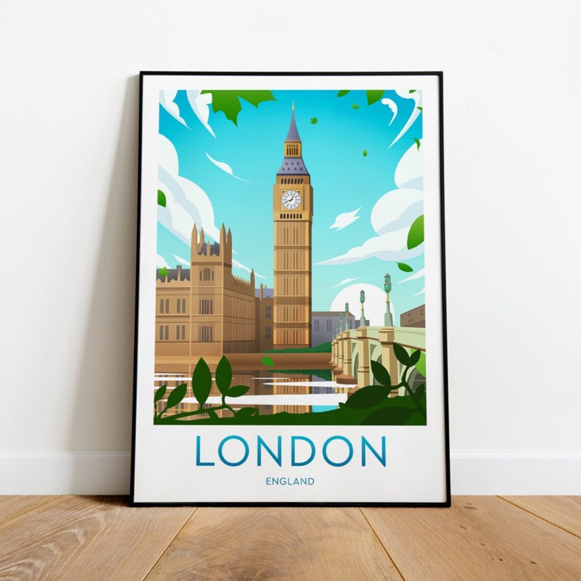 London Poster England City Print Art Vintage Travel Canvas Etsy