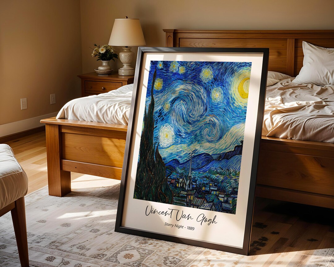 Vincent Van Gogh Starry Night 1889 Printable Wall Art Iconic Post ...